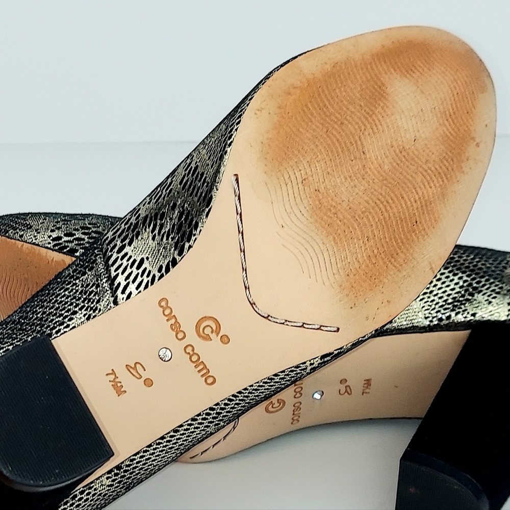 Anthropologie Corso Como Anya Pumps Metallic Lace 7.5 - Picture 12 of 14